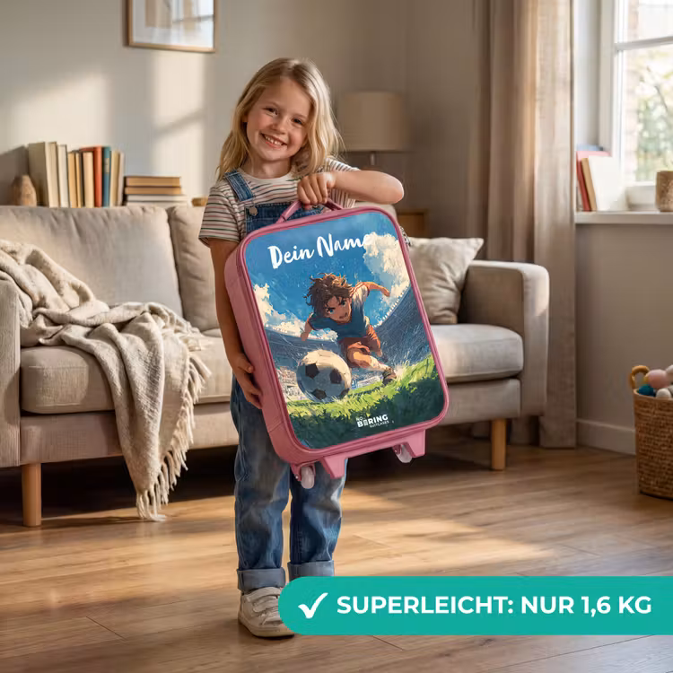 Voetbal - Gras - Stadion - Schilderij Kinderkoffer - Roze klein -sfeer2_DE
