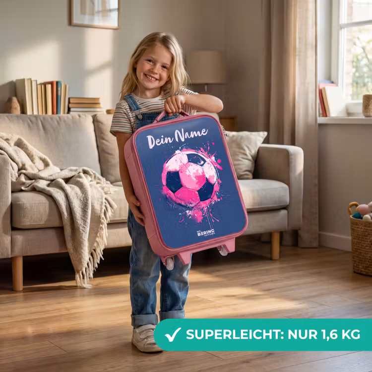 Voetbalvibes - Verf - Roze - Blauw Kinderkoffer - Roze klein -sfeer2_DE