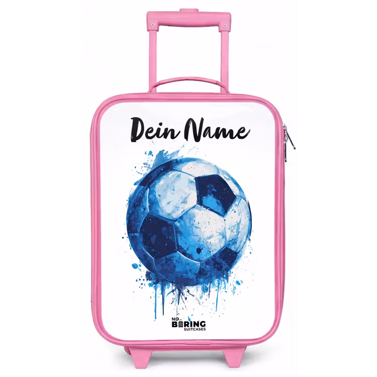 Voetbalvibes - Inktspatten - Blauw Kinderkoffer - Roze klein -zz3dotto