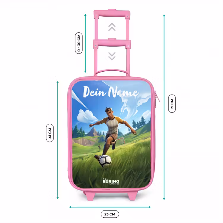 Voetballer - Gras - Goal - Kleurrijk Kinderkoffer - Roze klein -productfoto_formaten