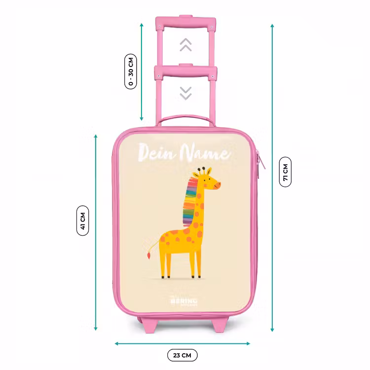 Giraffe - Dier - Kleurrijk Kinderkoffer - Roze klein -productfoto_formaten
