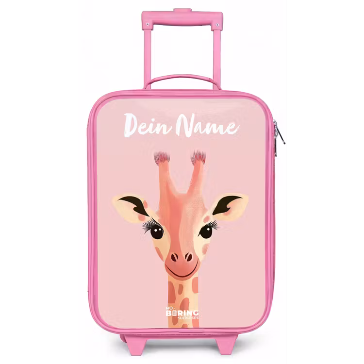 Giraffe - Wimpers - Minimalistisch - Roze Kinderkoffer - Roze klein -zz3dotto
