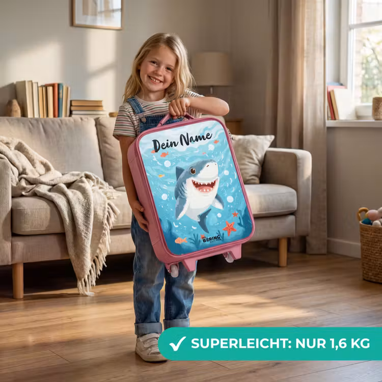 Haai - Water - Zee Kinderkoffer - Roze klein -sfeer2_DE