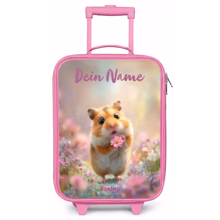 Hamster - Bloem - Natuur - Dier Kinderkoffer - Roze klein -zz3dotto