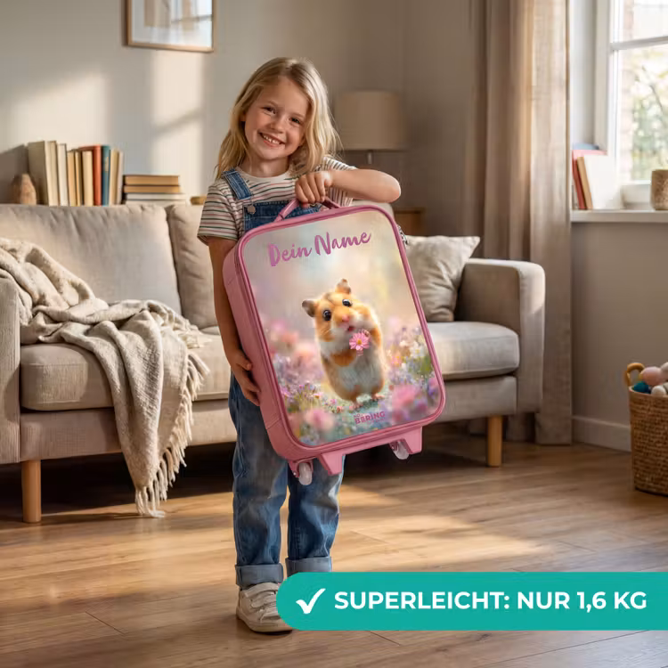 Hamster - Bloem - Natuur - Dier Kinderkoffer - Roze klein -sfeer2_DE