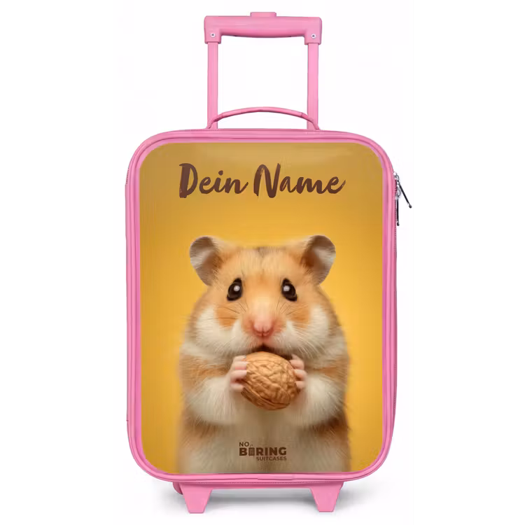 Hamster - Walnoot - Dier Kinderkoffer - Roze klein -zz3dotto