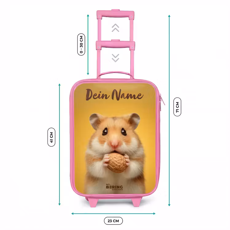 Hamster - Walnoot - Dier Kinderkoffer - Roze klein -productfoto_formaten