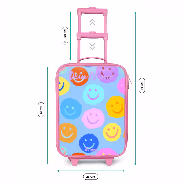 Vrolijk patroon van smileys Kinderkoffer - Roze klein -productfoto_formaten