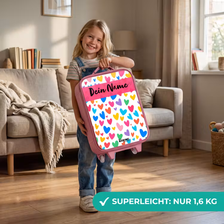 Hartjes - Kleurrijk - Patroon Kinderkoffer - Roze klein -sfeer2_DE