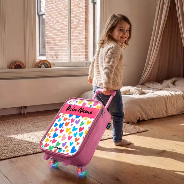 Hartjes - Kleurrijk - Patroon Kinderkoffer - Roze klein -sfeer1