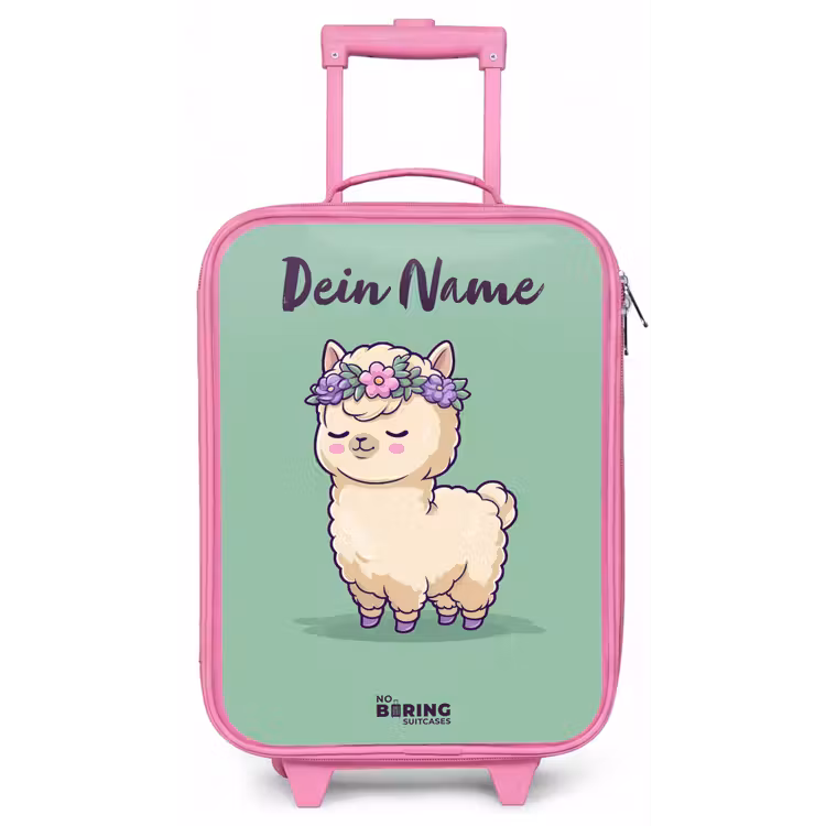 Kawai - Alpaca - Groen Kinderkoffer - Roze klein -zz3dotto