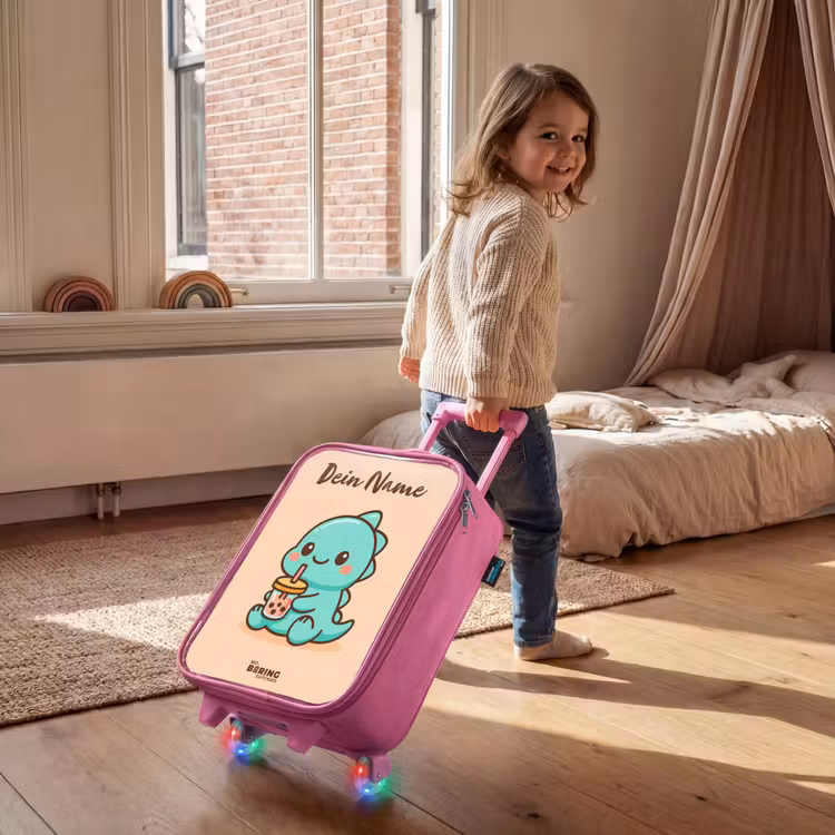 Kawai - Dino - Bubbletea Kinderkoffer - Roze klein -sfeer1