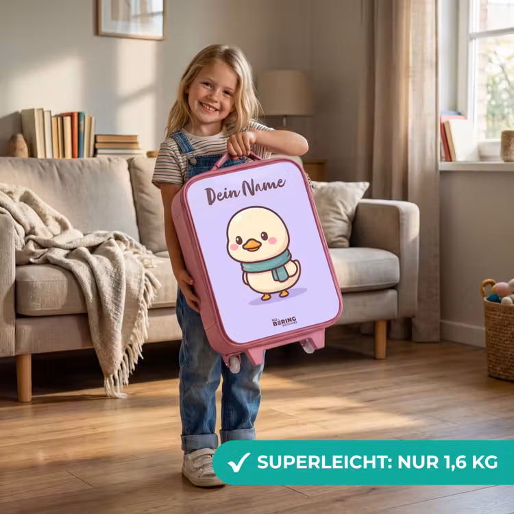Kawai - Eend - Sjaal Kinderkoffer - Roze klein -sfeer2_DE