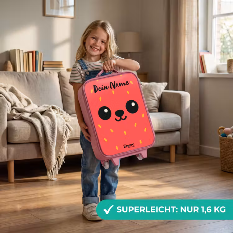 Kawai - Aardbei - Rood Kinderkoffer - Roze klein -sfeer2_DE