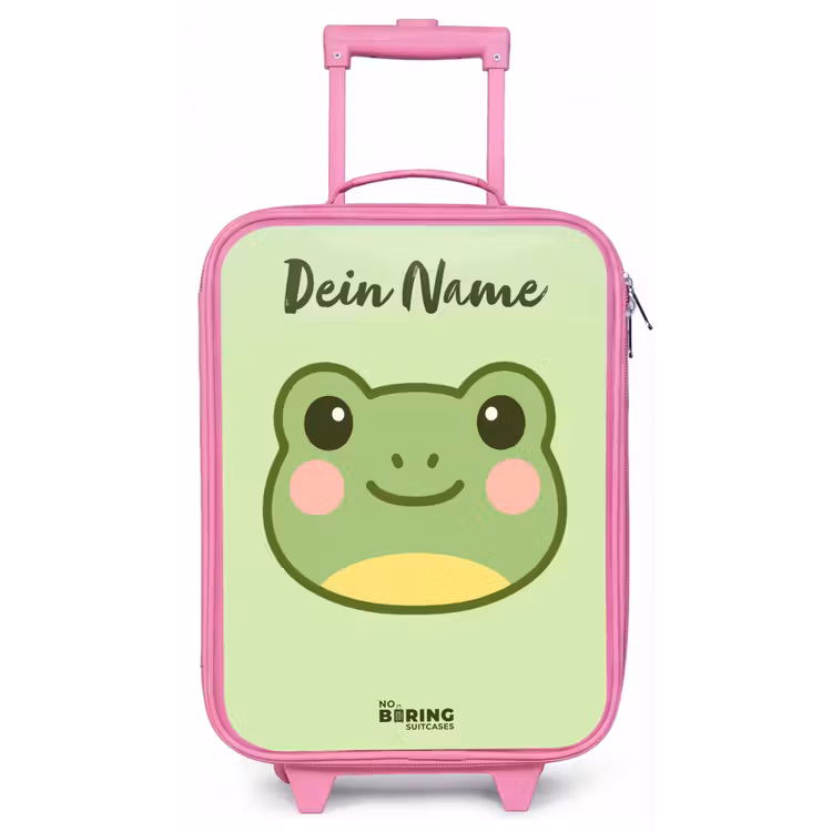 Kawai - Kikker - Groen Kinderkoffer - Roze klein -zz3dotto