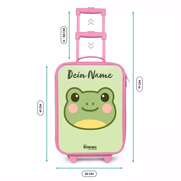 Kawai - Kikker - Groen Kinderkoffer - Roze klein -productfoto_formaten