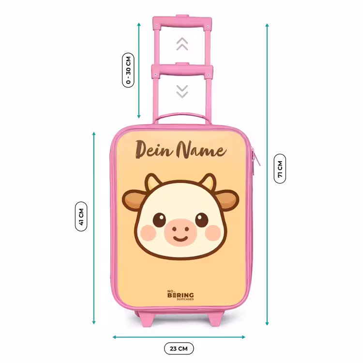 Kawai - Koe - Bruin Kinderkoffer - Roze klein -productfoto_formaten