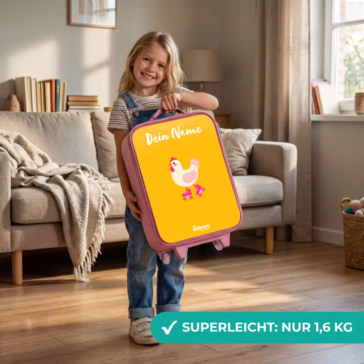 Kip - Rolschaatsen - Geel Kinderkoffer - Roze klein -sfeer2_DE