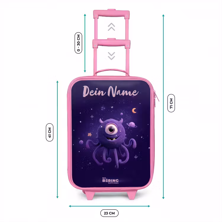Kosmisch tentakelmonster Kinderkoffer - Roze klein -productfoto_formaten