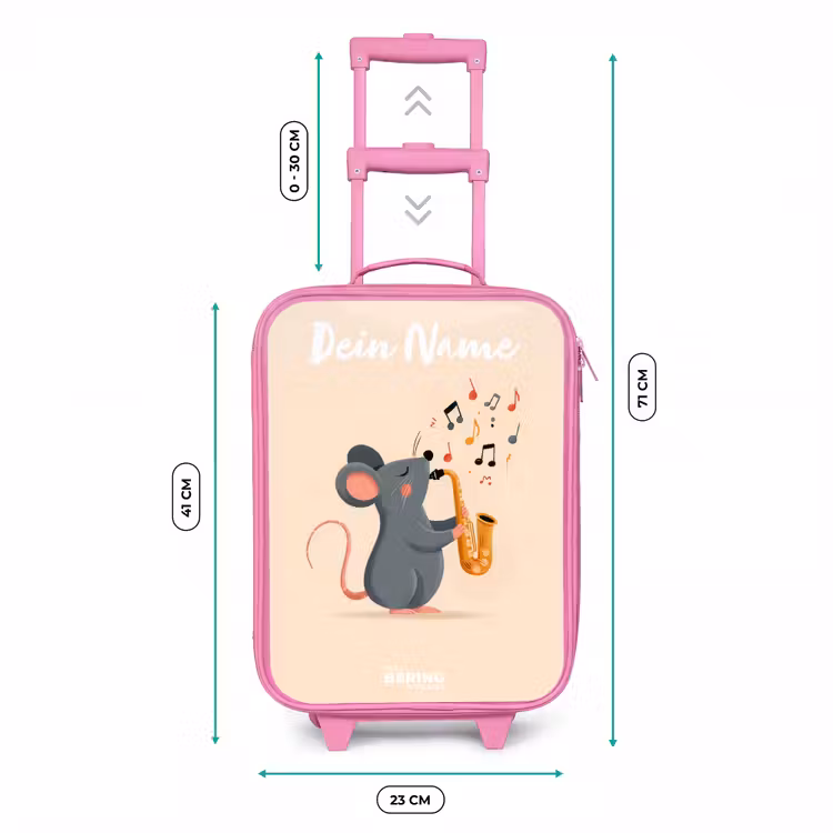 Muis - Saxofoon - Muziek Kinderkoffer - Roze klein -productfoto_formaten