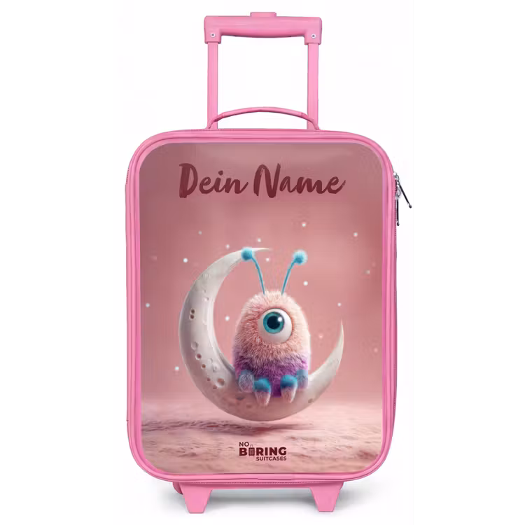 Maanwip met Pluizig Wezentje Kinderkoffer - Roze klein -zz3dotto