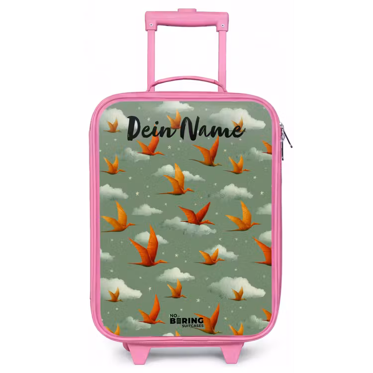 Patroon - Dino - Pterosaurussen Kinderkoffer - Roze klein -zz3dotto