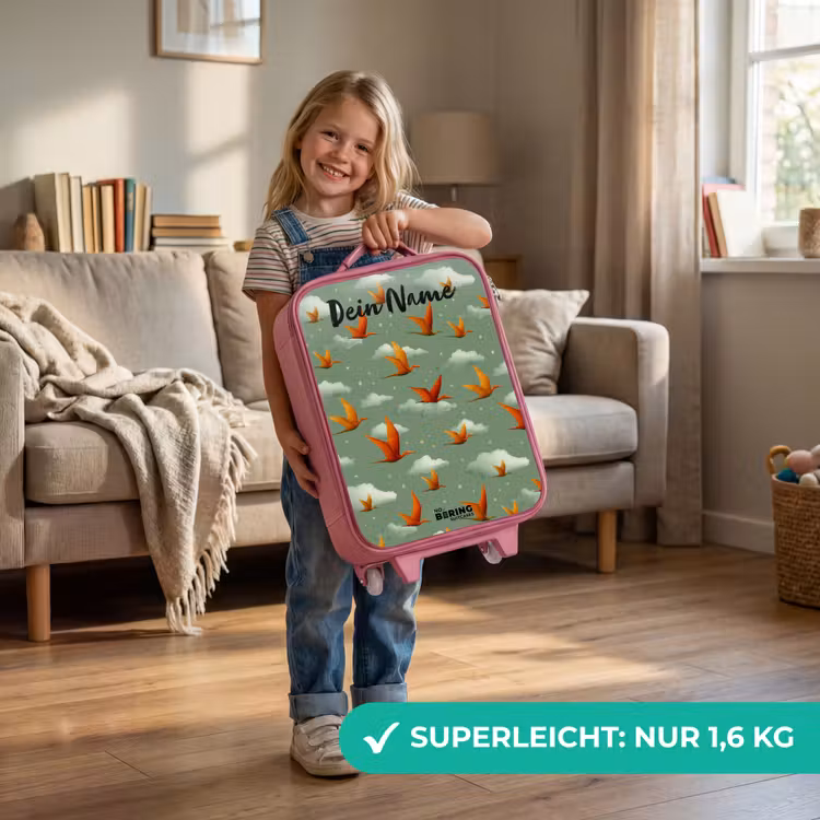 Patroon - Dino - Pterosaurussen Kinderkoffer - Roze klein -sfeer2_DE