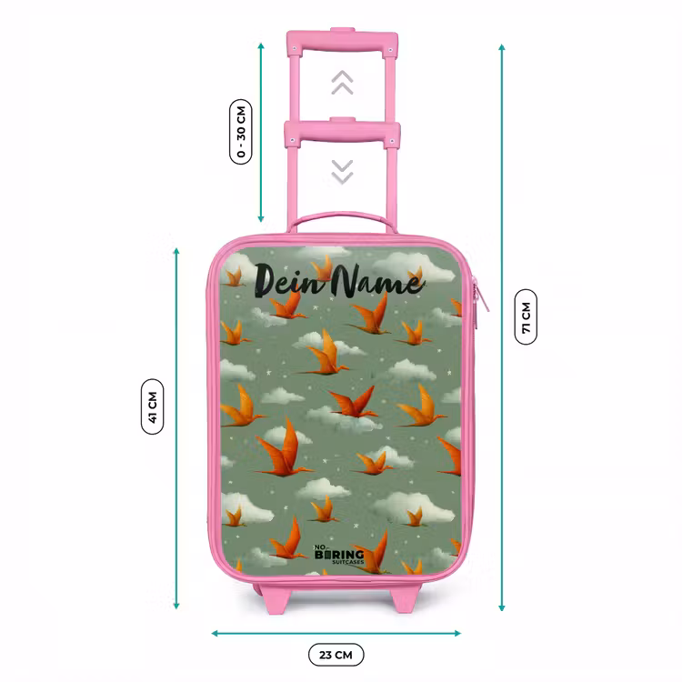 Patroon - Dino - Pterosaurussen Kinderkoffer - Roze klein -productfoto_formaten