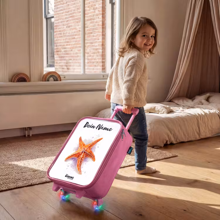 Oranje Zeester Illustratie Kinderkoffer - Roze klein -sfeer1