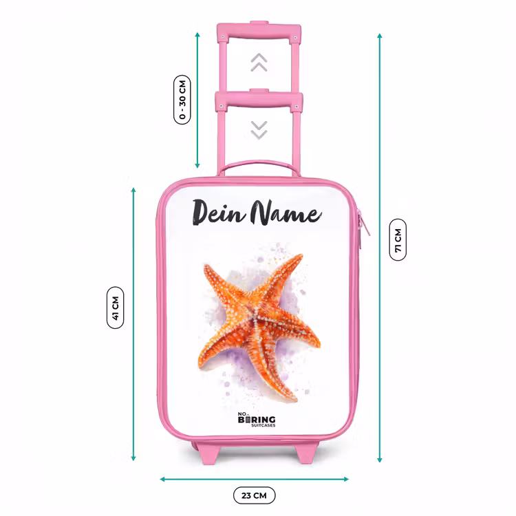 Oranje Zeester Illustratie Kinderkoffer - Roze klein -productfoto_formaten