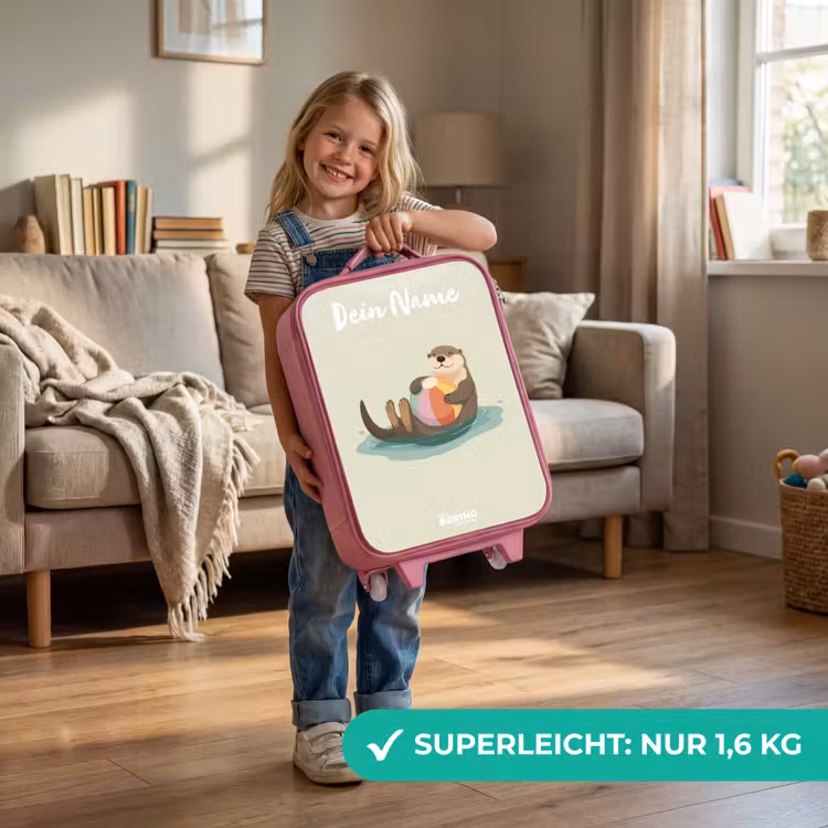Otter - Strandbal - Water Kinderkoffer - Roze klein -sfeer2_DE
