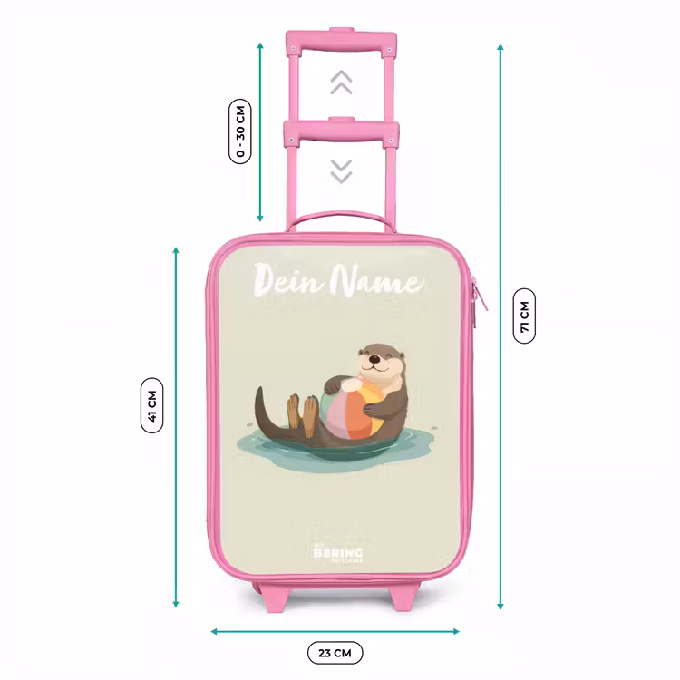 Otter - Strandbal - Water Kinderkoffer - Roze klein -productfoto_formaten