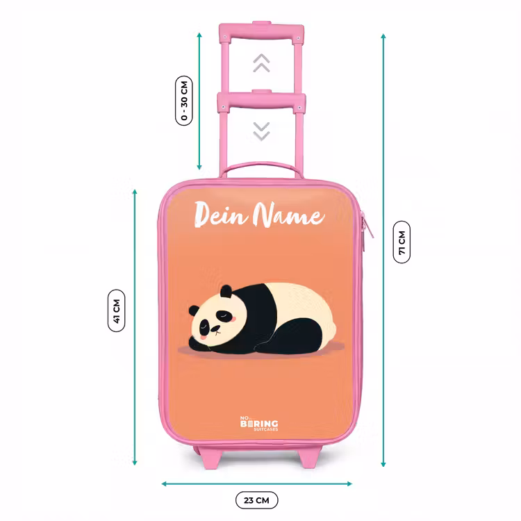 Panda - Slapen - Oranje Kinderkoffer - Roze klein -productfoto_formaten