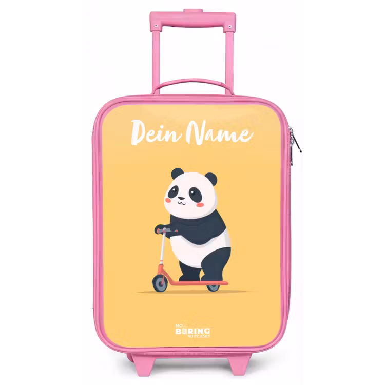 Panda - Step - Geel Kinderkoffer - Roze klein -zz3dotto