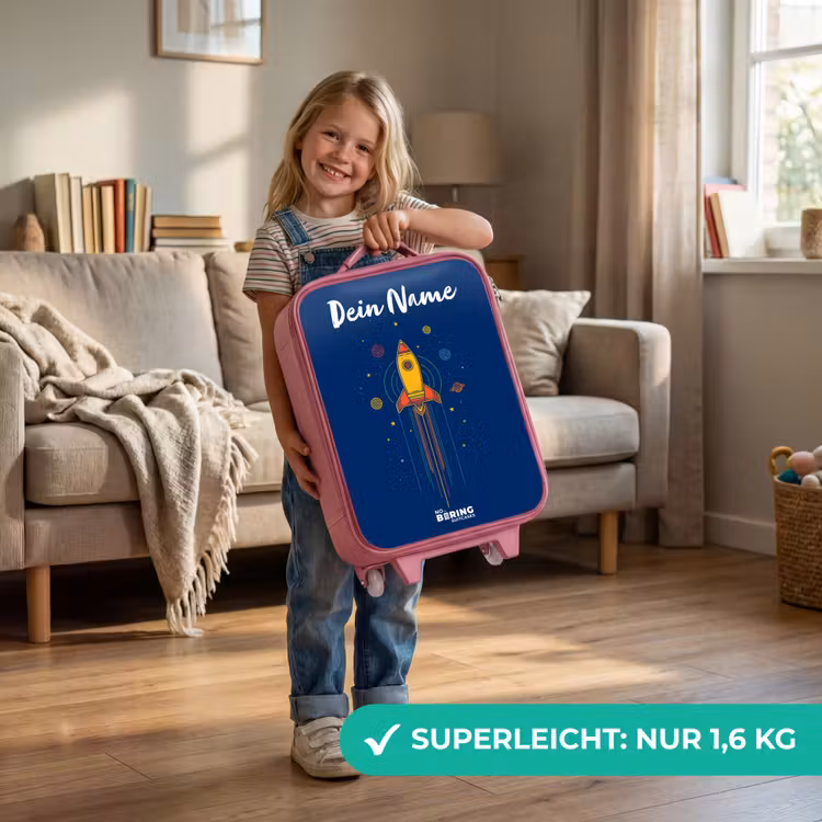 Raket - Planeten - Sterren Kinderkoffer - Roze klein -sfeer2_DE