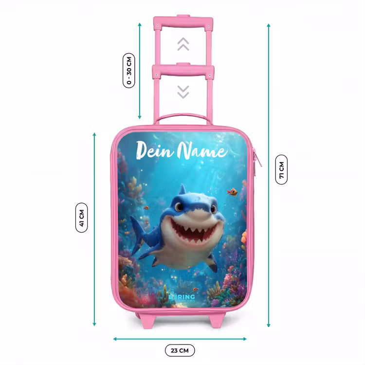 Rif - Koraal - Haai - Dier Kinderkoffer - Roze klein -productfoto_formaten