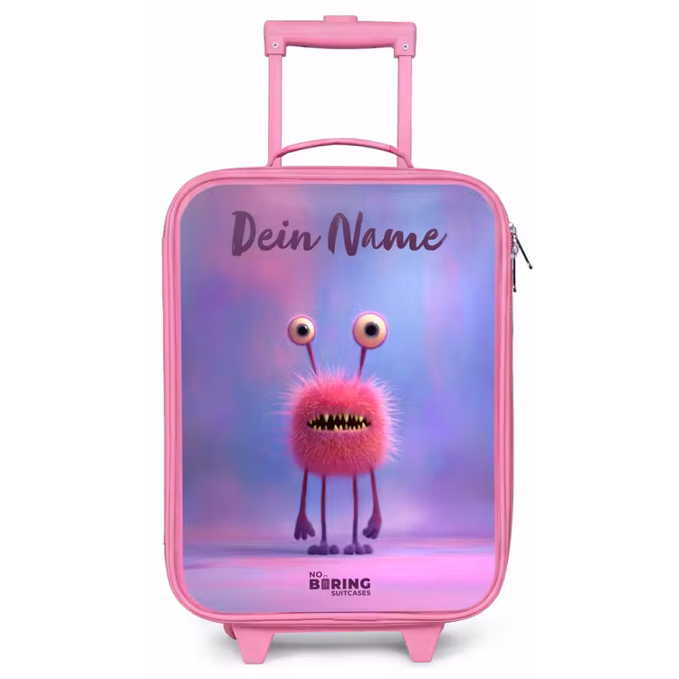 Roze harig monster met grote ogen Kinderkoffer - Roze klein -zz3dotto