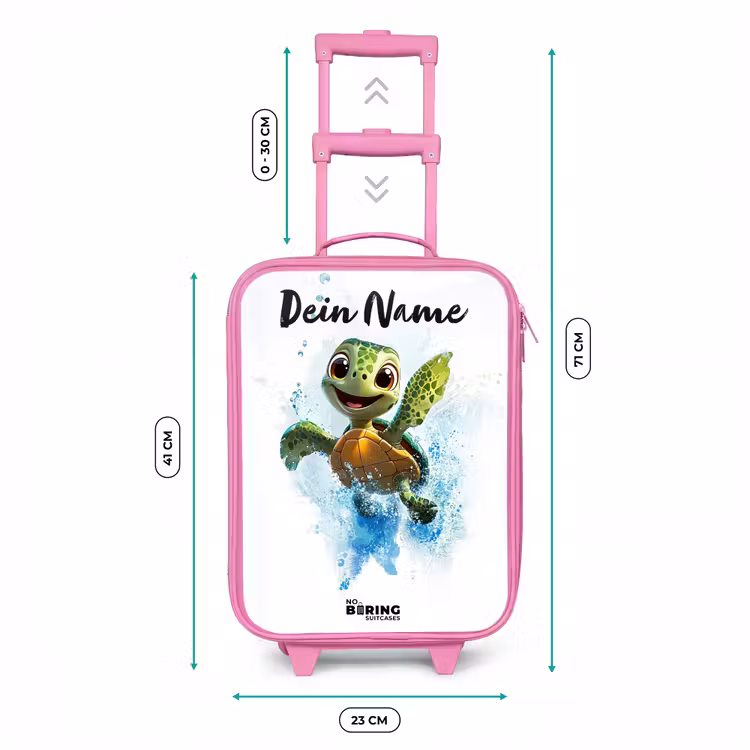 Schildpad - Water - Groen Kinderkoffer - Roze klein -productfoto_formaten