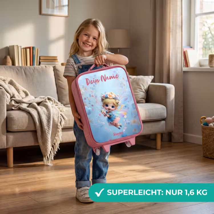 Vlinderfee in Bloemenlucht Kinderkoffer - Roze klein -sfeer2_DE