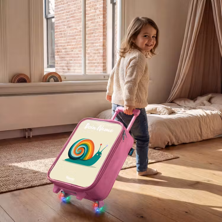 Slak - Regenboog - Kleurrijk Kinderkoffer - Roze klein -sfeer1