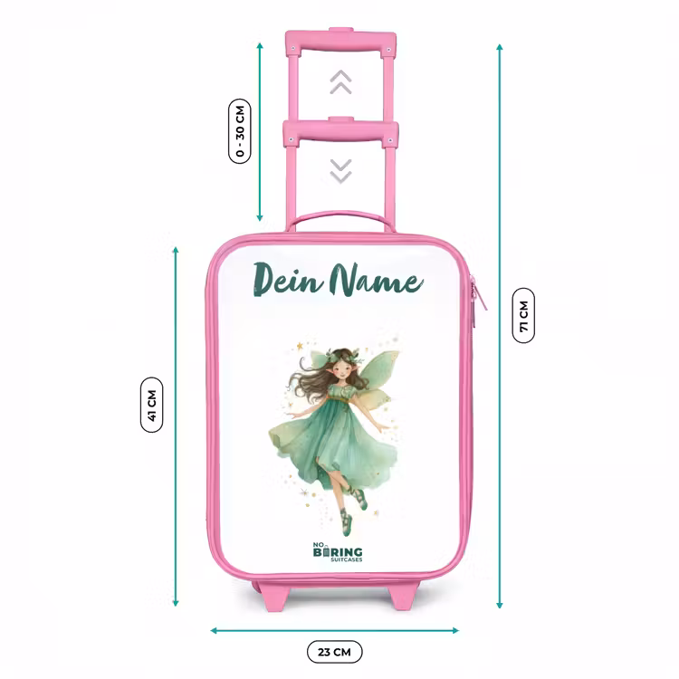 Zwevende groene elf Kinderkoffer - Roze klein -productfoto_formaten