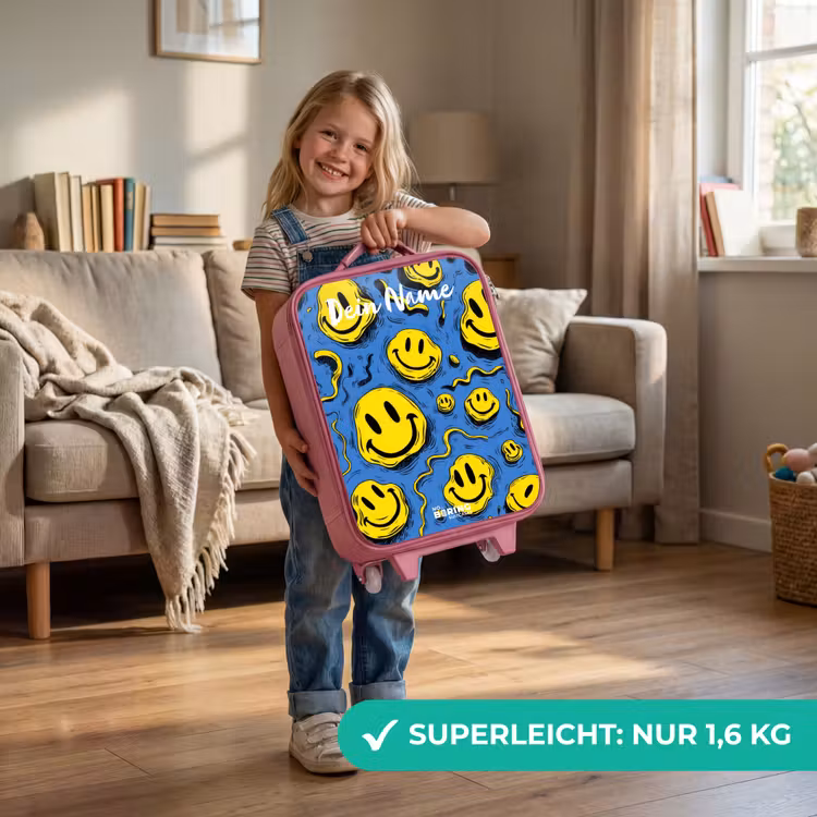 Smiley - Blauw - Geel Kinderkoffer - Roze klein -sfeer2_DE