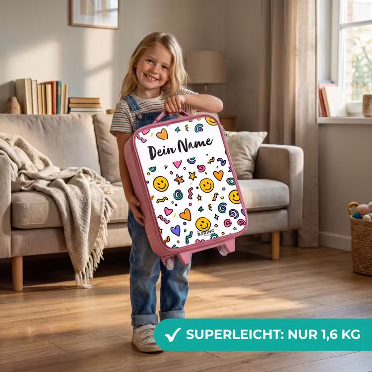 Smiley - Hartje - Ster Kinderkoffer - Roze klein -sfeer2_DE