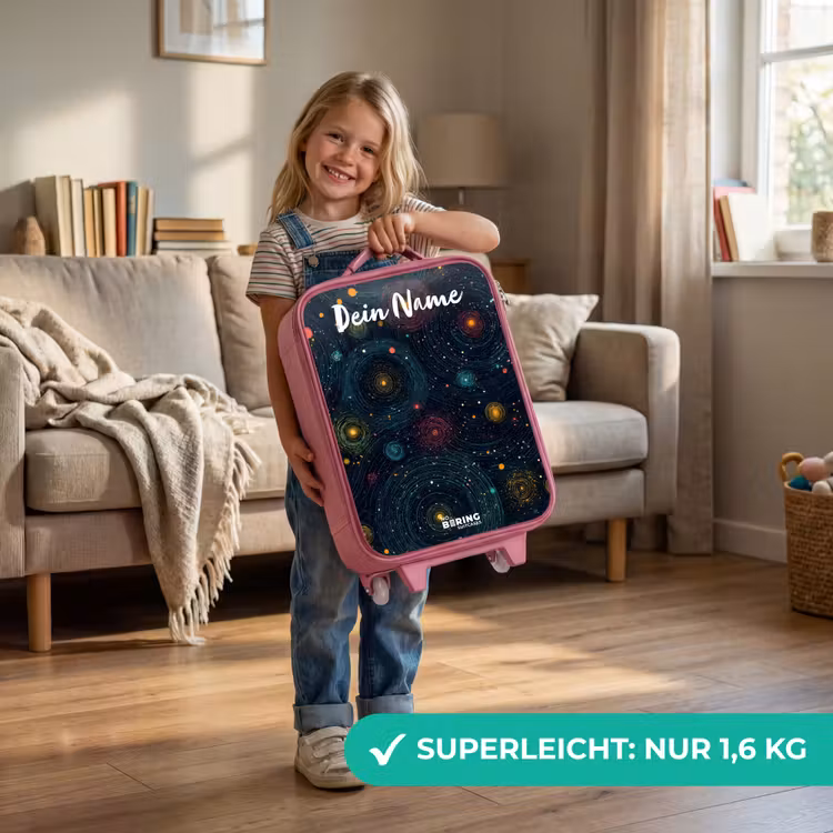 Sterren - Planeten - Kleurrijk Kinderkoffer - Roze klein -sfeer2_DE