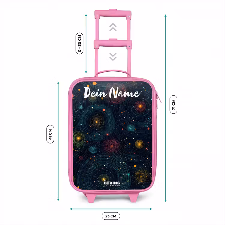 Sterren - Planeten - Kleurrijk Kinderkoffer - Roze klein -productfoto_formaten