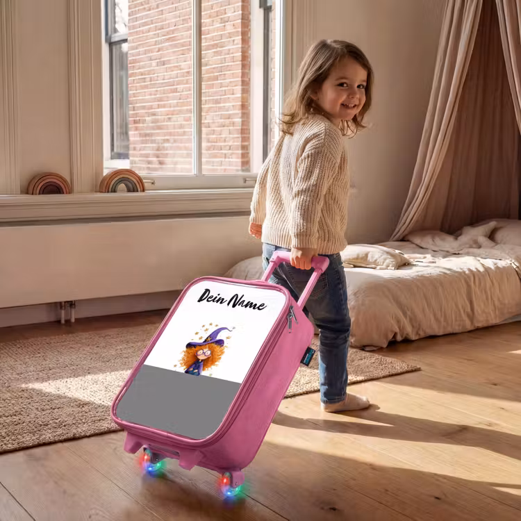 Sterrenmagie met krullen Kinderkoffer - Roze klein -sfeer1