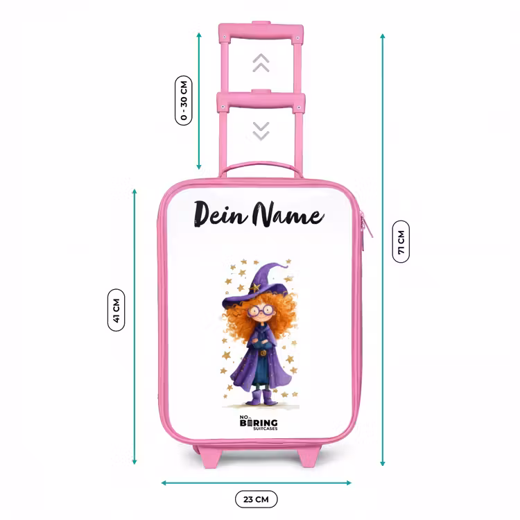 Sterrenmagie met krullen Kinderkoffer - Roze klein -productfoto_formaten