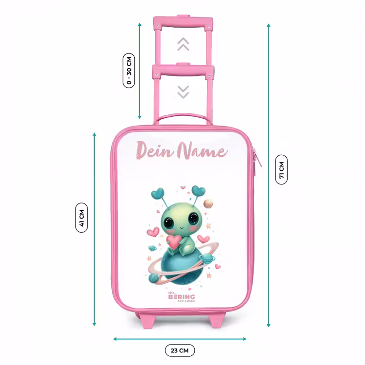 Lief buitenaards wezentje met hartje Kinderkoffer - Roze klein -productfoto_formaten