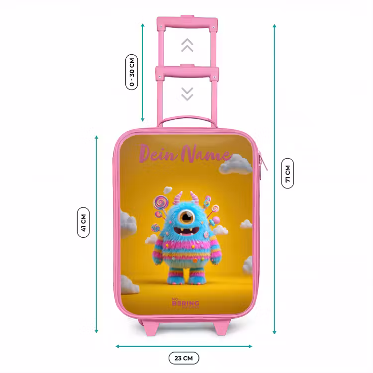 Snoep - Monster - Regenboog Kinderkoffer - Roze klein -productfoto_formaten