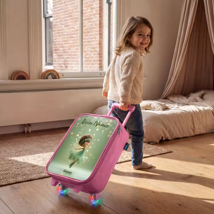 Dansende fee in groen licht Kinderkoffer - Roze klein -sfeer1